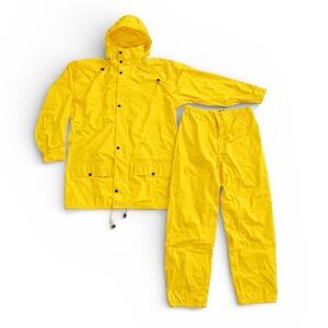 Helly Hansen PU Yellow Rain Suit Set Jacket & Pants Waterproof Fisherman Sailing